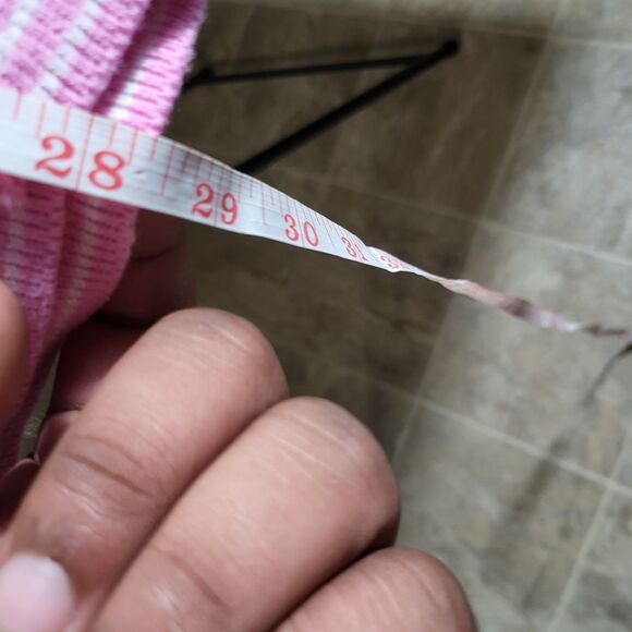 Victoria's Secret PINK Pink & White Striped Cardigan Sweater Medium Small Cotton - Picture 8 of 8